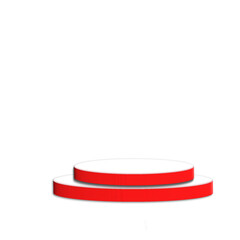 empty red podium isolated on white