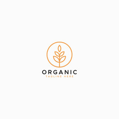 Organic Plant Abstract Shape for Herb and Botanist Sign Symbol Logo