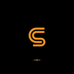 letter CS or SC line monogram logo design