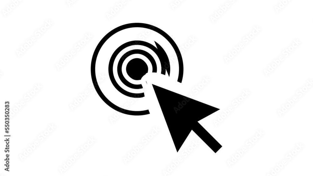 Poster pointer arrow glyph icon animation