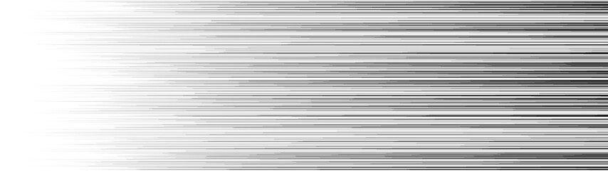 スピード感のある横に流れる黒い効果線 - 速さをイメージするマンガのエフェクト･背景の素材 - ワイド
 - obrazy, fototapety, plakaty