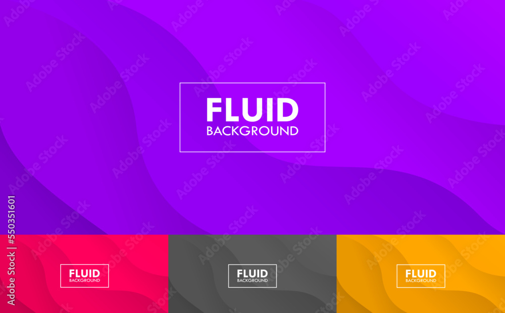 Poster colorful fluid wave vector abstract background set