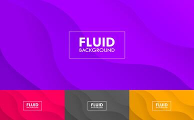 Colorful Fluid Wave Vector Abstract Background Set