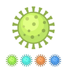 Coronavirus Covid Isolated Colorful Vector Illustration