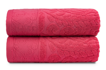 multi-colored Terry cotton bath towels, isolate on a white background