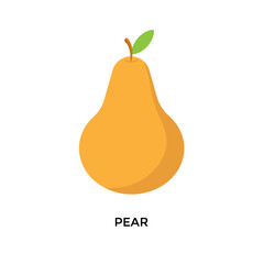 pear icon flat on white background