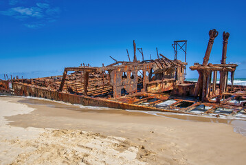Queensland, Australia. Historic SS Maheno Wreck, Fraser Island