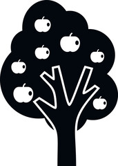 Apple fruit tree icon simple vector. Garden plant. Harvest bloom