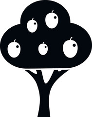 Fresh fruit tree icon simple vector. Garden harvest. Plum bush