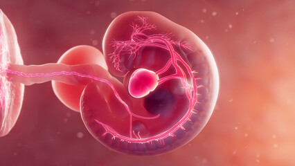 3d rendered medical illustration of the embryonic nervous system - obrazy, fototapety, plakaty