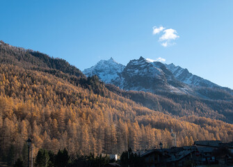In autumn along  in the municipality of Rhêmes-Notre-Dame, in the Aosta Valley, Italy