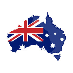 Obraz na płótnie Canvas australian map and flag