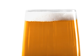 close up picture of a wheat beer glass