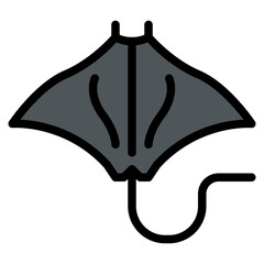 ray batoids animal zoo wild life icon © iconixar
