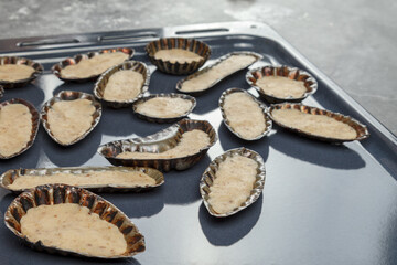 Dough formation. Metal shape