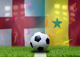 Naklejka premium Football Cup competition round of 16 teams between the national England and national Senegal.