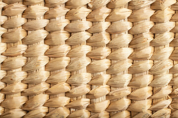 Woven corn husk basket, close up texture,