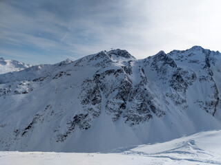 Mountain peaks covered in snow