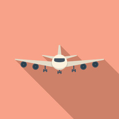 Airplane icon flat vector. Airport transfer. Travel plane