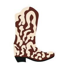 Classic american cowboy boot for fashion lifestyle design. Vector isolated collection. Fashion vintage poster.