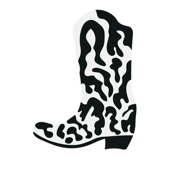 Classic american cowboy boot for fashion lifestyle design. Vector isolated collection. Fashion vintage poster.
