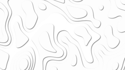 White paper cut white background. Modern paper art cartoon abstract gray and white waves. 
Abstract white wave background with paper cut shapes. White paper cut background. 3d topography.