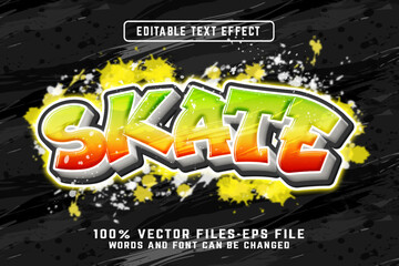 Fototapeta na wymiar Skate text effect editable modern lettering typography font style