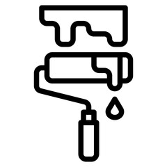 paint roller color design creative icon