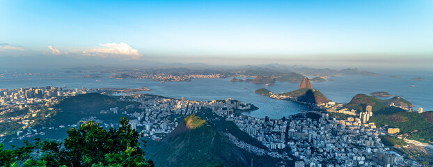 panorama of the city of Rio de Janeiro. view from the statue of Christ the Redeemer