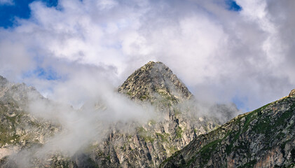 Landscape view at Lac d'Artouste in Pyrenees Orientals mountains  in France 