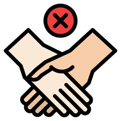 avoid touching hand illness disease protection icon