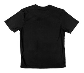 Blank BACK of Black T-Shirt with Clipping Path.