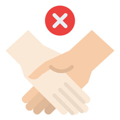 Obraz premium avoid touching hand illness disease protection icon