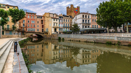Fototapeta na wymiar City of Narbonne, a picturesque town in South of France