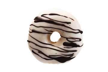 Glazed donut, white frosting doughnut isolated transparency background