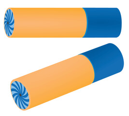 Blue and orange foam water gun. vector