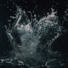 water splash closeup shot with bubbles