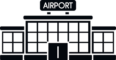 Airport building icon simple vector. Flight travel. Plane trip