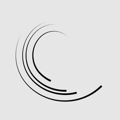 Lines in Circle Form . Spiral Vector Illustration .Technology round Logo . Design element . Abstract Geometric shape .