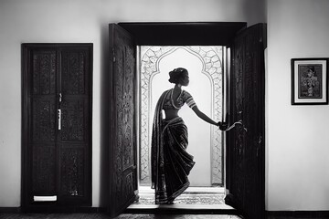 silhouette of a person in a doorway