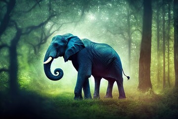 majestic spirit elephant in forest