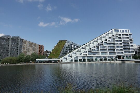 Beautiful modern building in the Orestad city area in Denmark