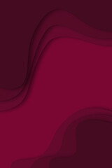 dark red and burgundy layered 3d wavy paper cut background with empty space