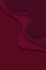 dark red and burgundy layered 3d wavy paper cut background with empty space