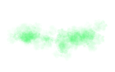 Fototapeta na wymiar Green fluffy transparent cloud, fog or smoke