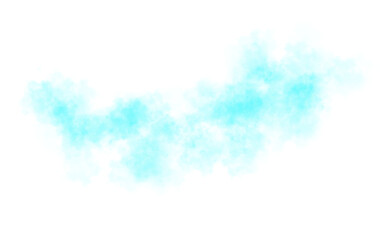 Blue fluffy transparent cloud, fog or smoke