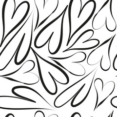 Fototapeta na wymiar Original black and white seamless pattern with hearts. Vector illustration