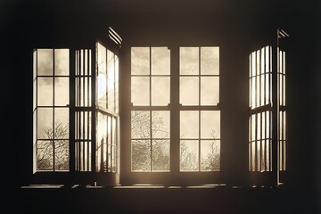 hotograph of a beautiful exterior window with shutters