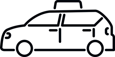Obraz premium Taxi car icon outline vector. Terminal trip. Pickup tourist