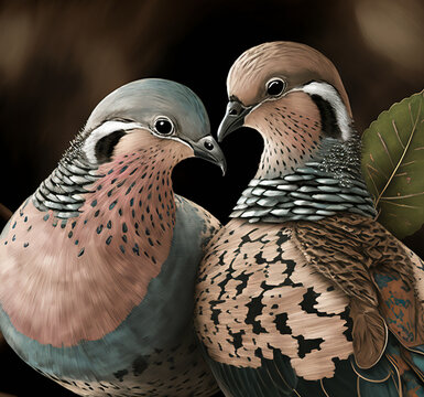 Ai generated 2 turtle doves